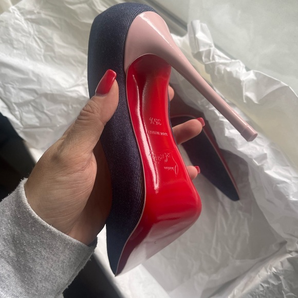 Unworn Christian Louboutin denim & pink So Kate heels, size 35.5. SO cute! - Picture 9 of 12